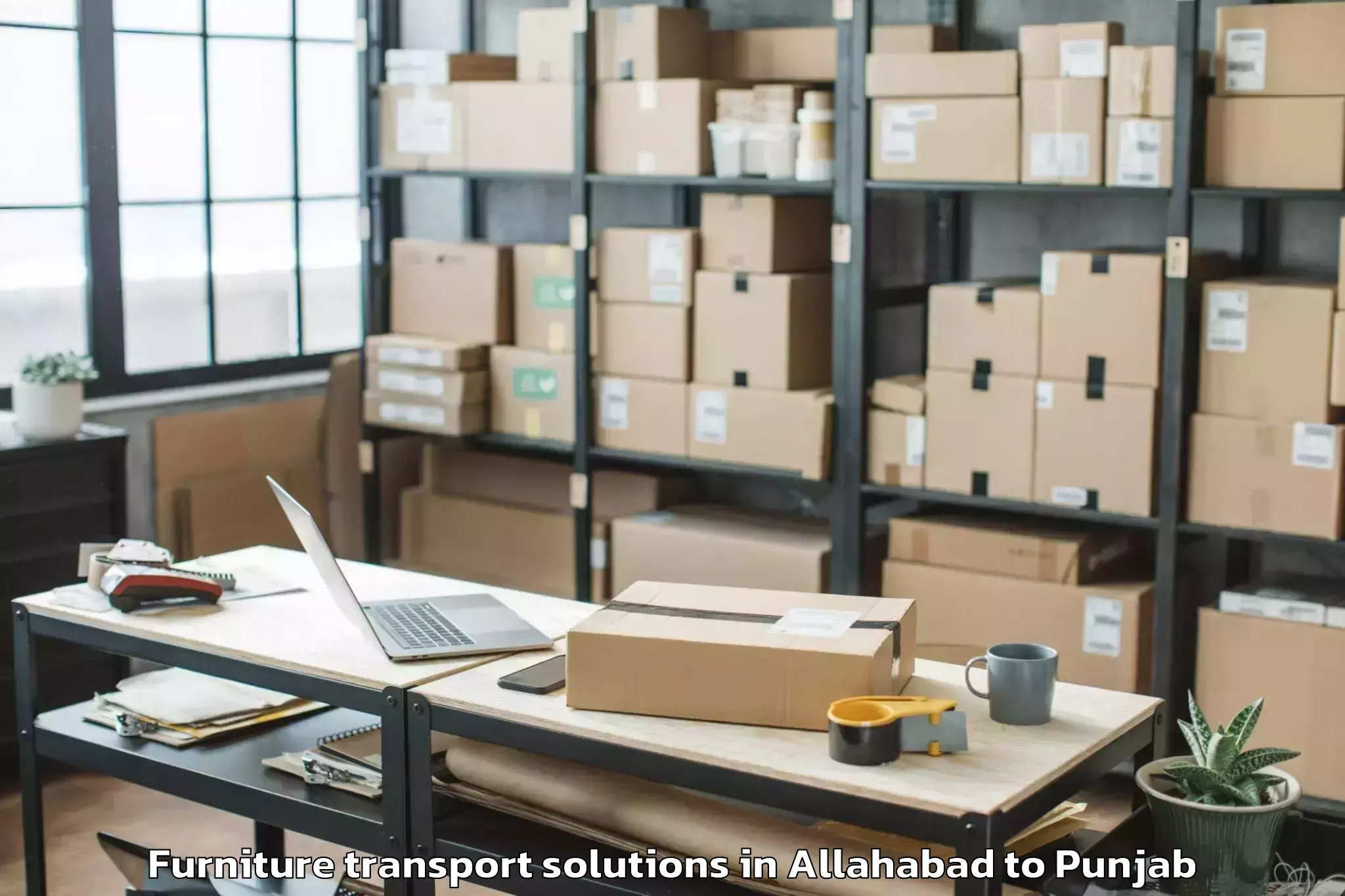 Reliable Allahabad to Maler Kotla Furniture Transport Solutions